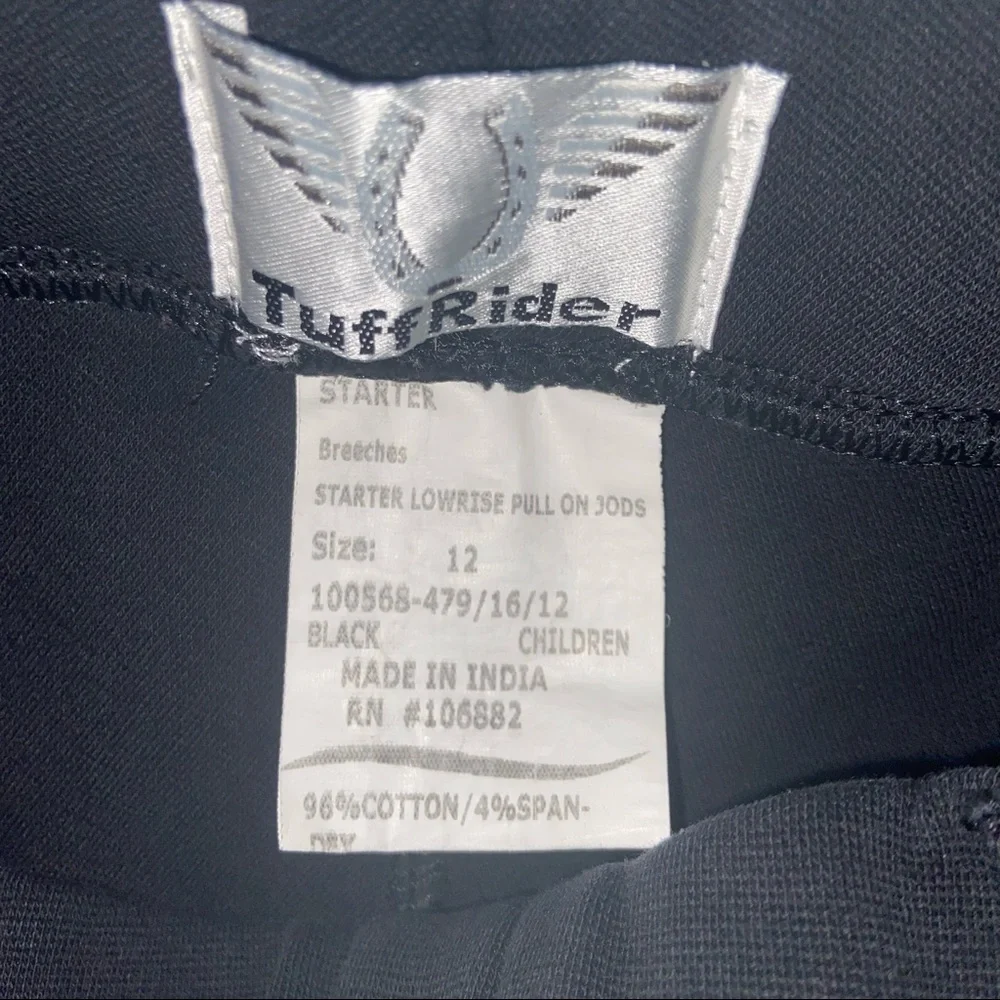 Girl’s Tuff Rider Black Riding Pants - Picture 7 of 7